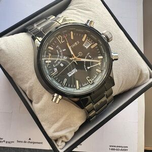 Timex Intelligent Quartz Mens Black IP Stainless Steel Watch